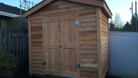 8X6 Cedar Shed - No window and upgraded 48 inch double door